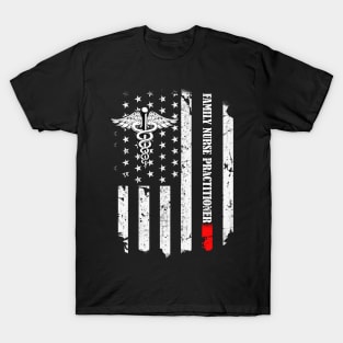 Family Nurse Practitioner FNP American Flag Nursing T-Shirt